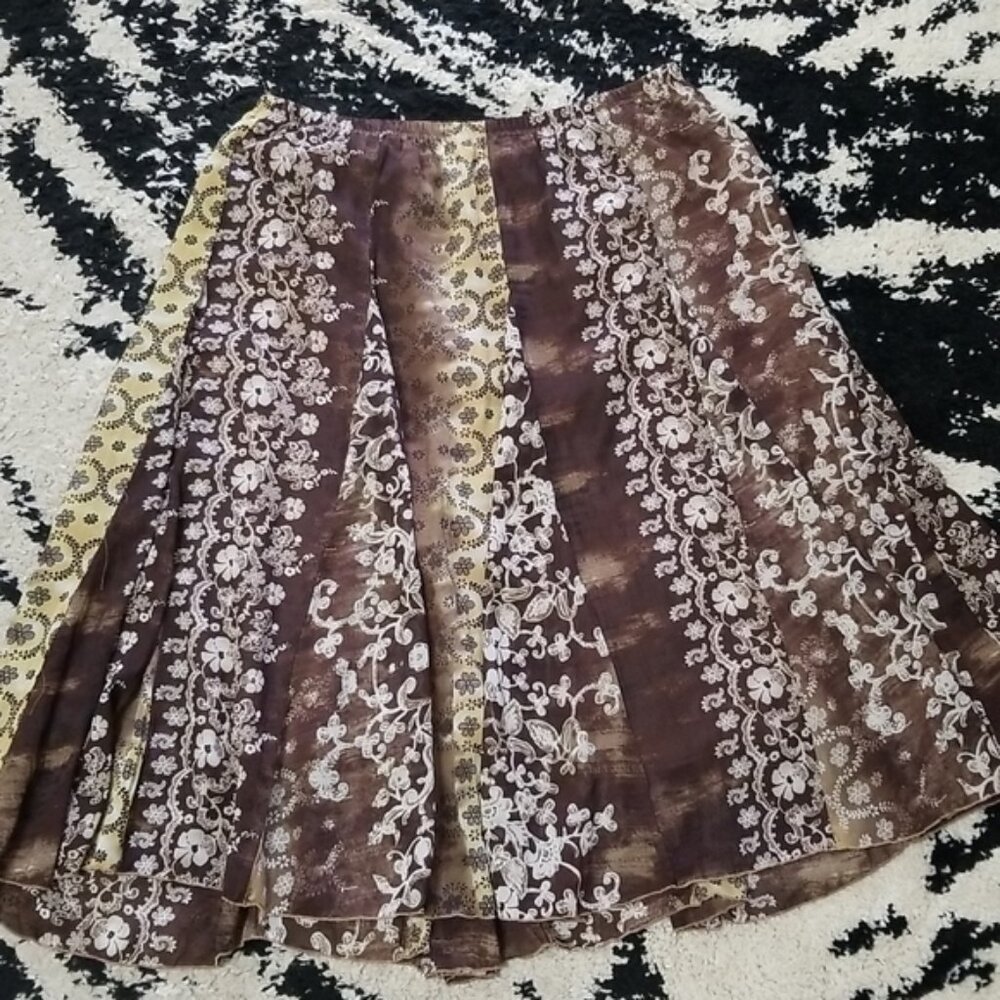 Brown Floral Skirt - Picture 2 of 7